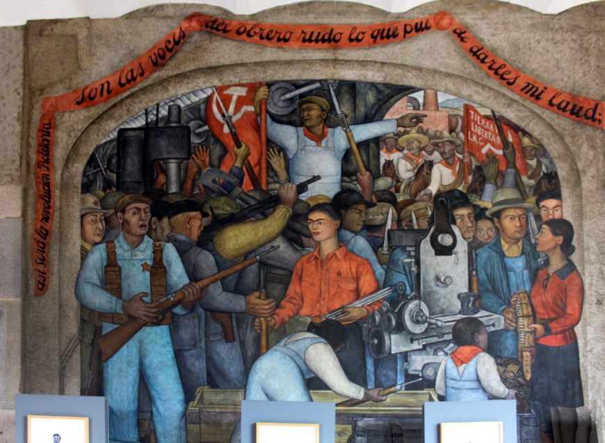 Diego Rivera, Distribution of Arms, “Corrido of the Proletarian Revolution” Court of the Fiestas, third floor, mural in the Secretaría de Educación Pública, Mexico City (photo: Megan Flattley, CC BY-NC-SA 2.0)