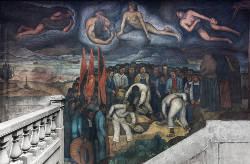 Diego Rivera, Burial, stairwell, mural in the Secretaría de Educación Pública, Mexico City