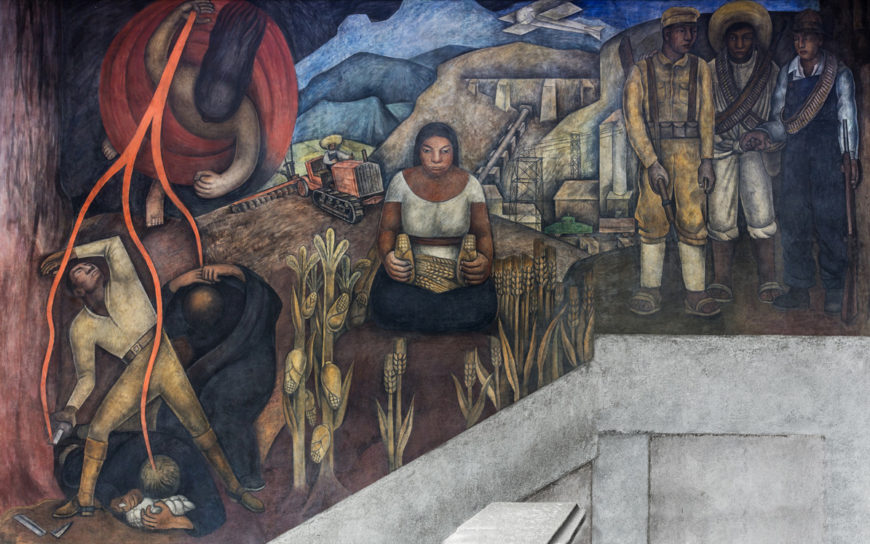 Diego Rivera, Mechanization, stairwell, mural in the Secretaría de Educación Pública, Mexico City