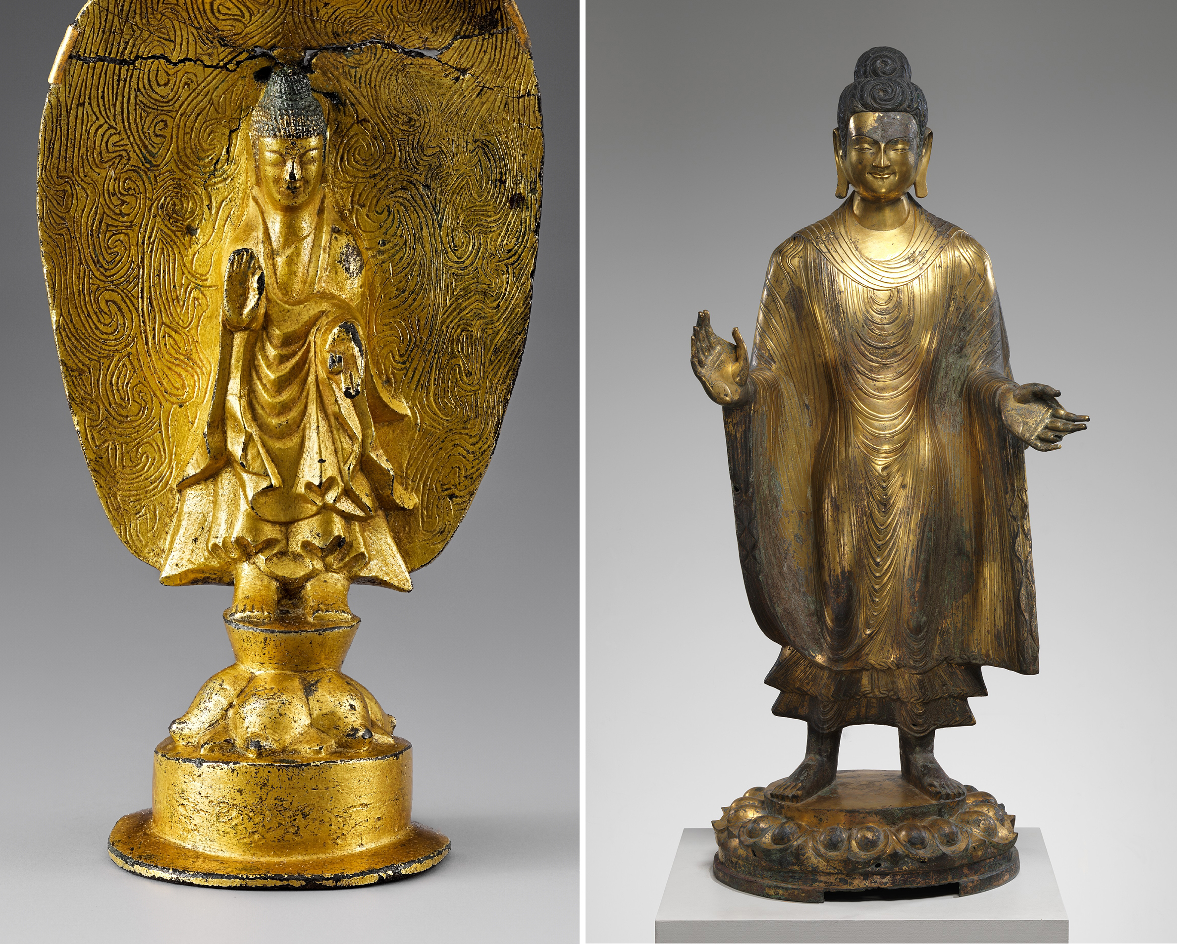 Gilt-bronze Buddha with inscription: “seventh yeonga“ year of