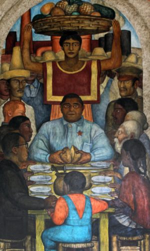 Diego Rivera, Our Daily Bread, "Corrido of the Agrarian Revolution," Court of the Fiestas, third floor, mural in the Secretaría de Educación Pública, Mexico City (photo: Megan Flattley, CC BY-NC-SA 2.0)