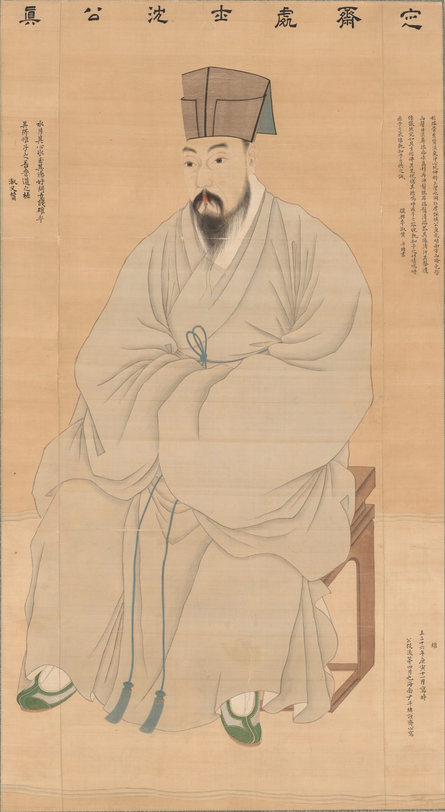 Yun Du-seo, Portrait of Sim Deukgyeong, 1710, Joseon Dynasty, ink and colors on silk, 160.3 x 87.7 cm, Treasure 1488 (The National Museum of Korea)