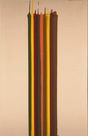 Morris Louis, Pungent Distances, 1961, Magna on canvas, 231.8 x 150.5 cm (The Metropolitan Museum of Art) © 1961 Morris Louis