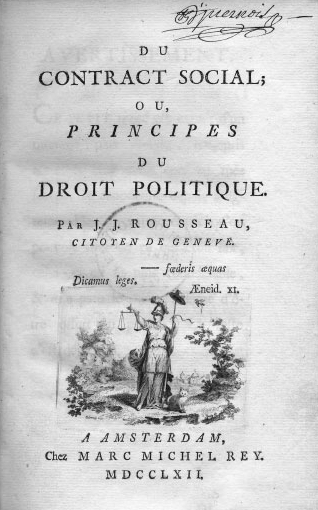 Jean-Jacques Rousseau, Du contract social ou Principes du droit politique (or The Social Contract or Principles of Political Right), 1762, France (photo: R.A. Leigh)