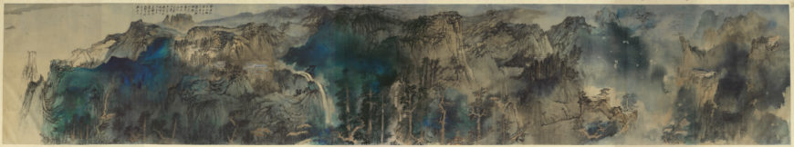 Zhang Daqian, Panorama of Mount Lu, 1981–83, wall mural in portable scroll format, ink, color on silk, 178.5 x 994.6 cm (National Palace Museum, Taipei)