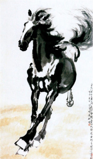 Xu Beihong, Galloping Horse, 1941, ink on paper (hanging scroll)