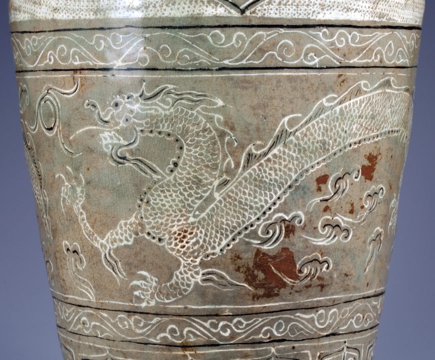 Buncheong Jar with Cloud and Dragon Design, Joseon (15th century), Height: 48.5 cm, National Treasure 259 (National Museum of Korea)
