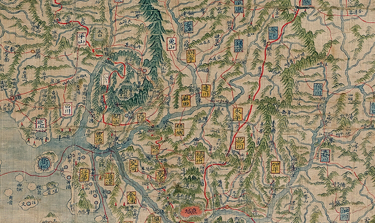 Jeong Sanggi, Dongguk Daejido (“Complete Map of the Eastern Country”), 1755–67, Joseon Dynasty, 2.72 × 1.47m, Treasure 1538 (National Museum of Korea)