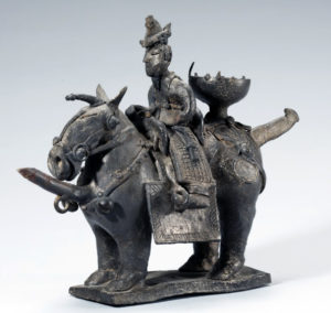 Horse-rider-shaped vessels, early 6th century, Silla, 26.8 cm high, National Treasure 91 (National Museum of Korea)