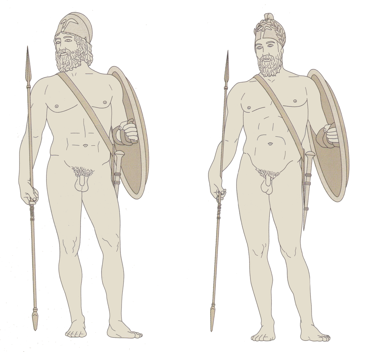 A conjectural restored view of the two warriors (image: Leomonaci121198)
