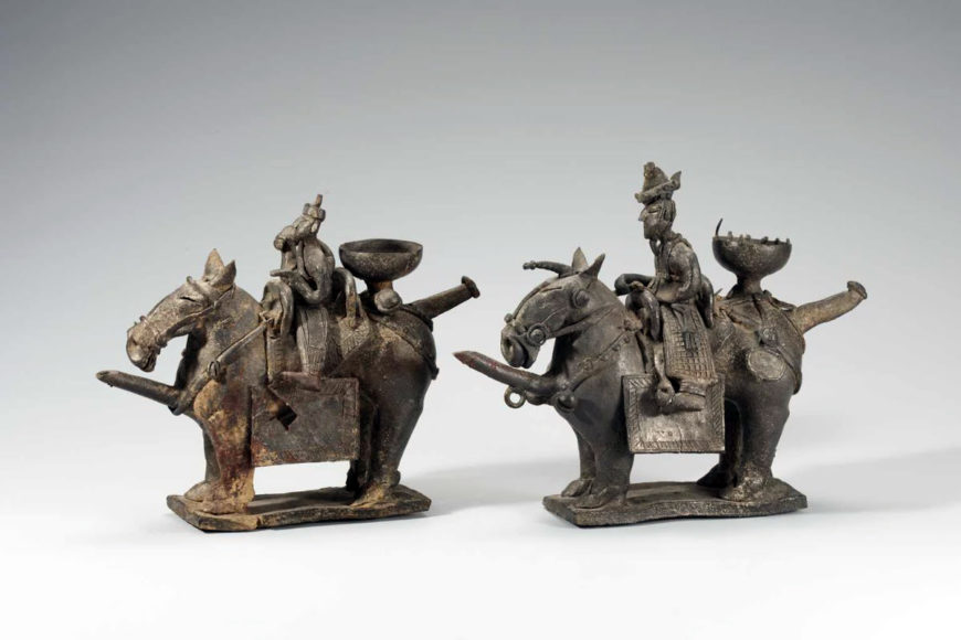 Horse-rider-shaped vessels, early 6th century, Silla, 26.8 cm high, National Treasure 91 (National Museum of Korea)
