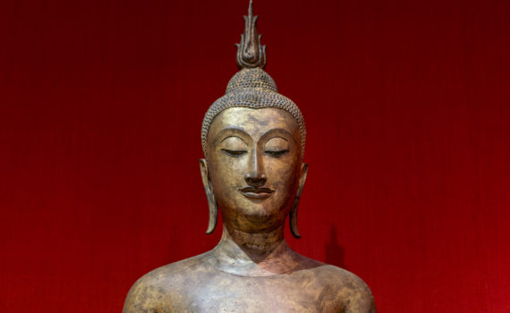 Standing Buddha, 15th century, Thailand, gilt bronze, 156.2 cm high (The Metropolitan Museum of Art)