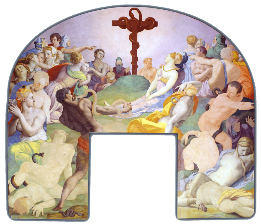 Agnolo Bronzino, "The Brazen Serpent," frescoes in the Cappella di Eleonora, 1540–45,  in the Palazzo Vecchio, Florence