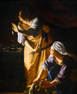 Artemisia Gentileschi, Judith and Her Maidservant with the Head of Holofernes, c. 1623 - 25, oil on canvas, 184 × 141.6 cm (Detroit Institute of Arts)