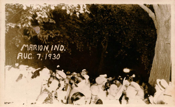 Ken Gonzales-Day, Lynching of Thomas Shipp and Abraham S. Smith, Marion, IN. 1930, Erased Lynchings Set III, 2006-2019. Archival inkjet print on rag paper mounted on cardstock. 4.5 x 6 in.