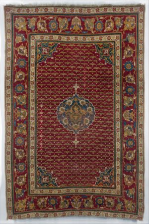 Carpet (Ottoman) with Chintamani motif, c. 1550, Cairo, Egypt, wool, 200.7 x 121.9 cm (The Metropolitan Museum of Art)
