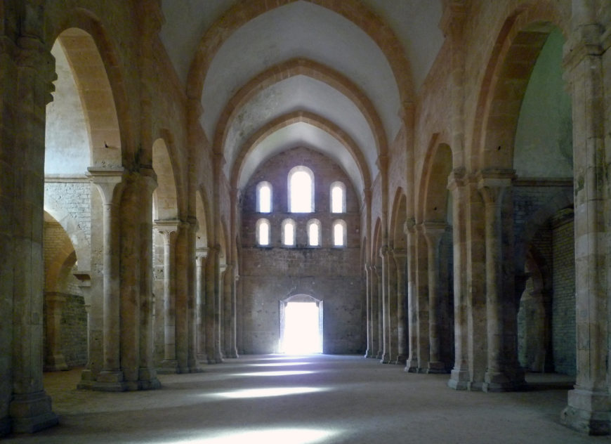 Nave, Fontenay Abbey, 12th century (photo: Steven Zucker, CC BY-NC-SA 2.0)