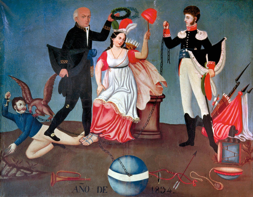 Anonymous, Allegory of Independence, 1834 (Museo Histórico Curato de Dolores, Guanajato, INAH)