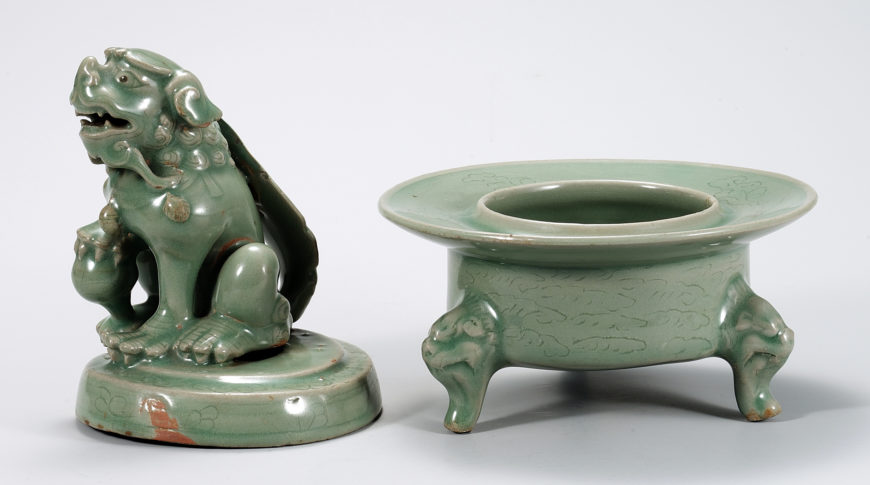Celadon Incense Burner with Lion Cover, Goryeo (12th century), Height: 26.3cm, National Treasure 60 (National Museum of Korea)