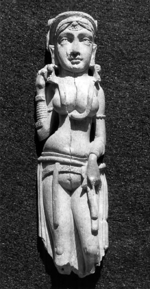 Figurine, 1st century C.E., ivory, 15 cm high, found at Ter, Maharashtra, India (Ramligappa Lamture Government Museum, Ter)