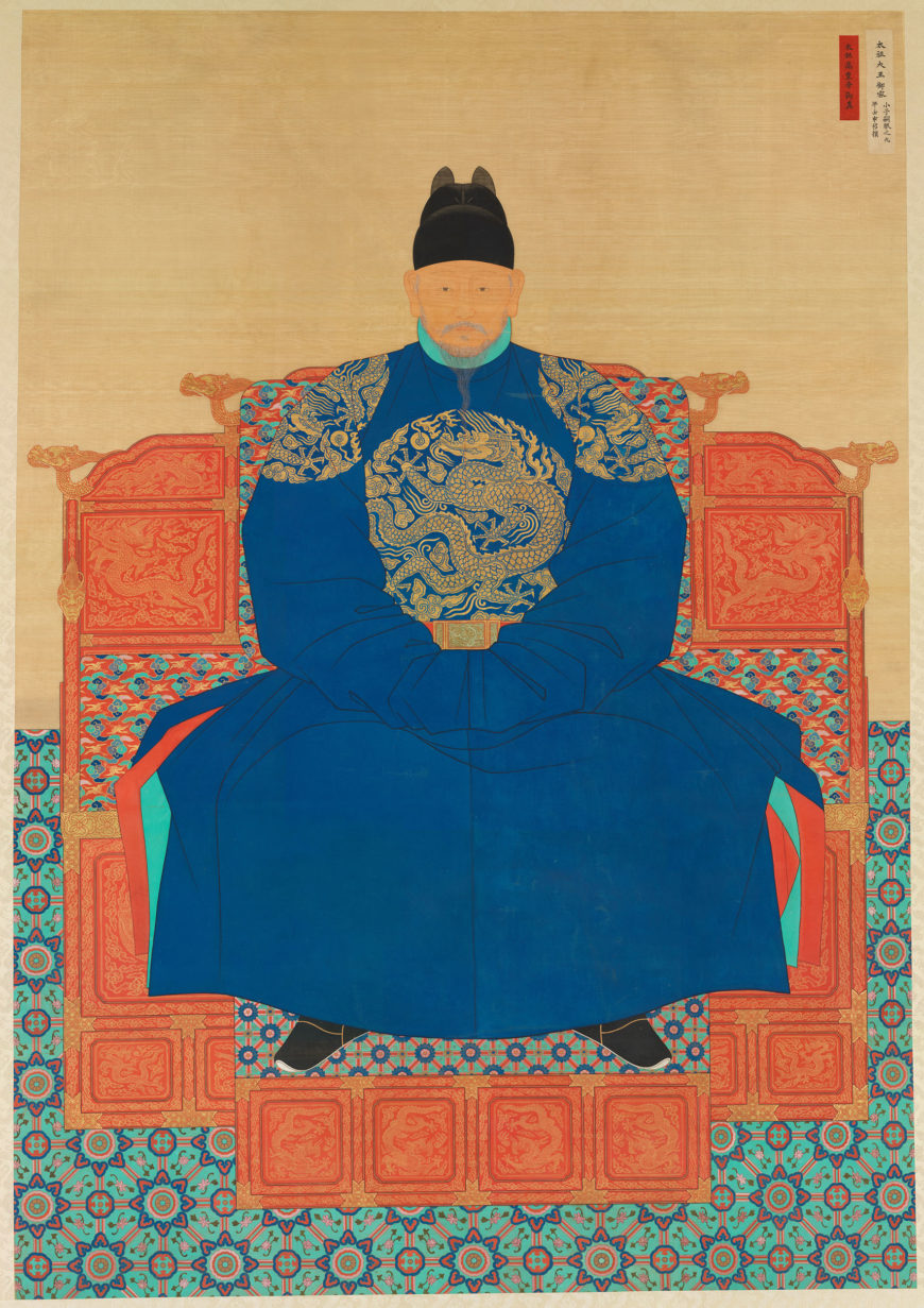 Portrait of King Taejo of Joseon (formerly known as Yi Seonggye),1872, reproduction of the original from the Joseon Dynasty, painting (Gyeonggijeon Shrine, Jeonju)