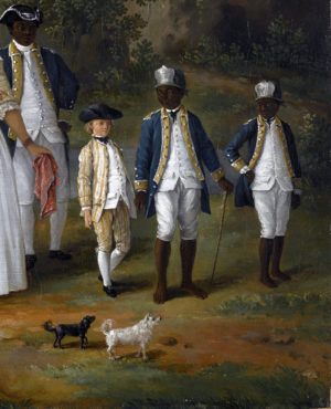 Agostino Brunias. Free Women of Color with Their Children and Servants in a Landscape, c. 1770-96, oil on canvas, 50.8 x 66.4 cm (Brooklyn Museum)