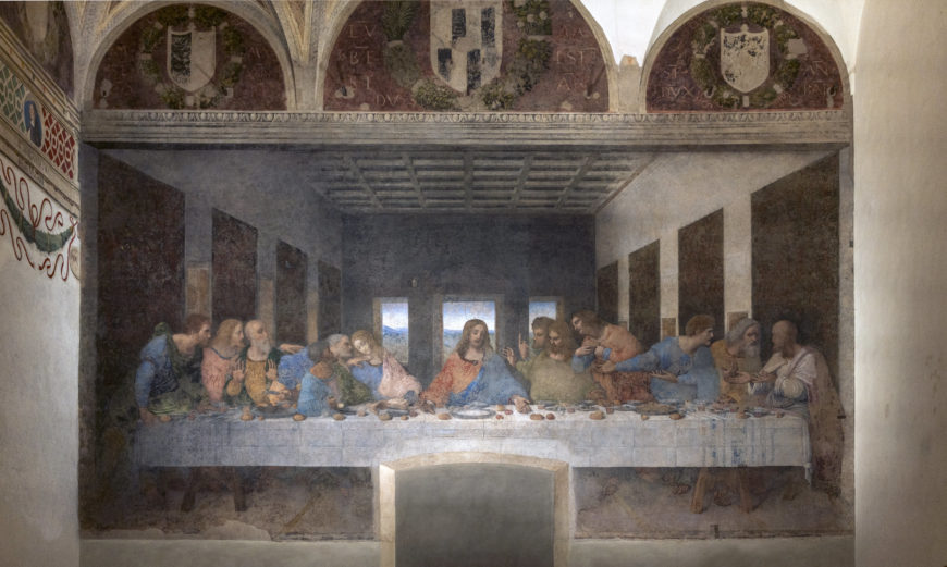 Leonardo da Vinci, Last Supper, oil, tempera, fresco, 1495–98 (Santa Maria delle Grazie, Milan; photo: Steven Zucker, CC BY-NC-SA 2.0)