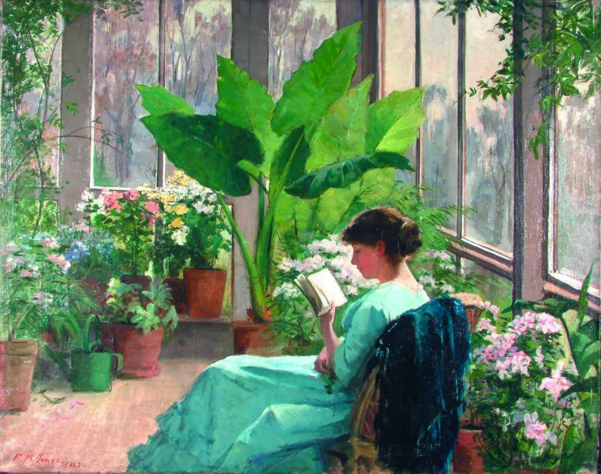 Frances Jones Bannerman, In the Conservatory, 1883, oil on canvas, 46.5 x 80.6 cm (Nova Scotia Archives, Halifax, NS)