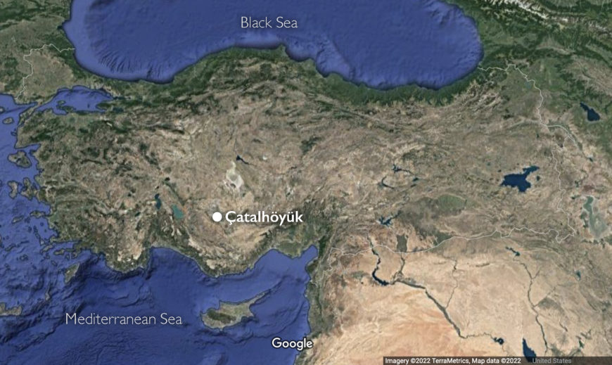 Map of Turkey noting the location of Çatalhöyük (underlying map © Google)