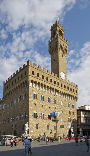 Arnolfo di Cambio, Palazzo Vecchio, 1299–early 1300s, Florence (photo: Jebulon, CC0 1.0)