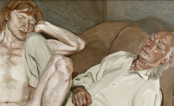 Lucian Freud, Naked Man with his Friend, c. 1978–1980, oil on canvas (private collection)