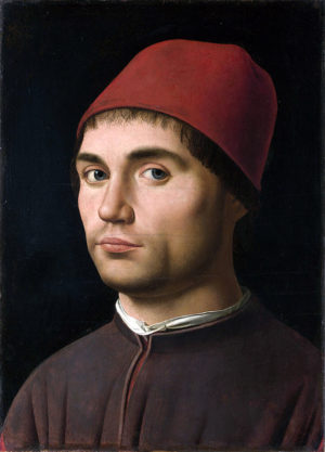 Antonello da Messina, Portrait of a Man, c. 1475-6. Oil on poplar, 35.6 x 25.4 cm