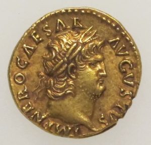 Gold aureus of Nero, 66–67 C.E., 1.9 cm (The Metropolitan Museum of Art)