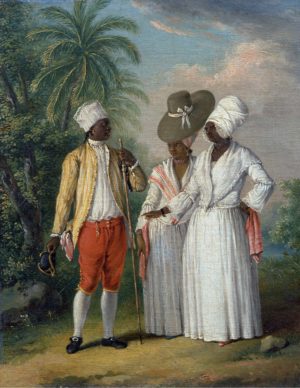 Agostino Brunias, Free West Indian Dominicans, c. 1770, oil on canvas, 31.8 x 24.8 cm (Yale Center for British Art)
