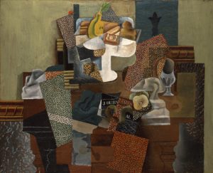 Pablo Picasso, Nature morte au compotier (Still Life with Compote and Glass), 1914–15, oil on canvas, 63.5 x 78.7 cm (Columbus Museum of Art)