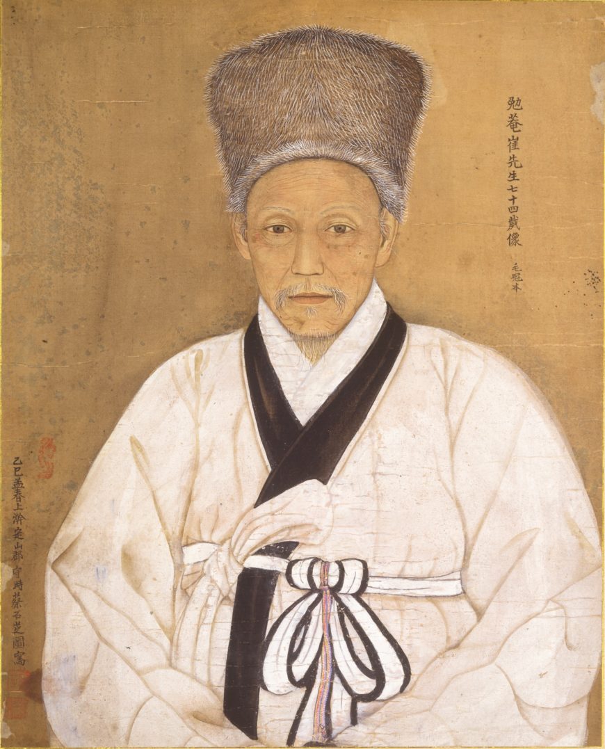 Chae Yongshin, Portrait of Choe Ikhyeon (“Fur Hat” Version), 1905 (Joseon), color on silk, 51.5 x 41.5 cm, Treasure 1510 (National Museum of Korea)
