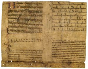 Advertisement sheet from Herman Strepel, a professional scribe in Münster. Herman Strepel, fragment B, 1447, ink on parchment, 25.6 x 33 cm (The Hague, Royal Library, 76 D MS 45)