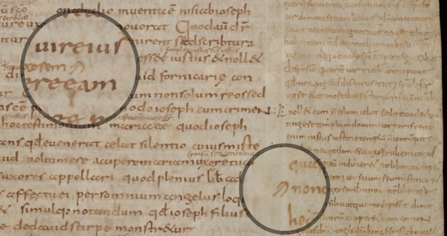 Einsiedeln, Stiftsbibliothek, MS 172, p. 20 (9th century), view the book here (e-codies, CC BY-NC 4.0)