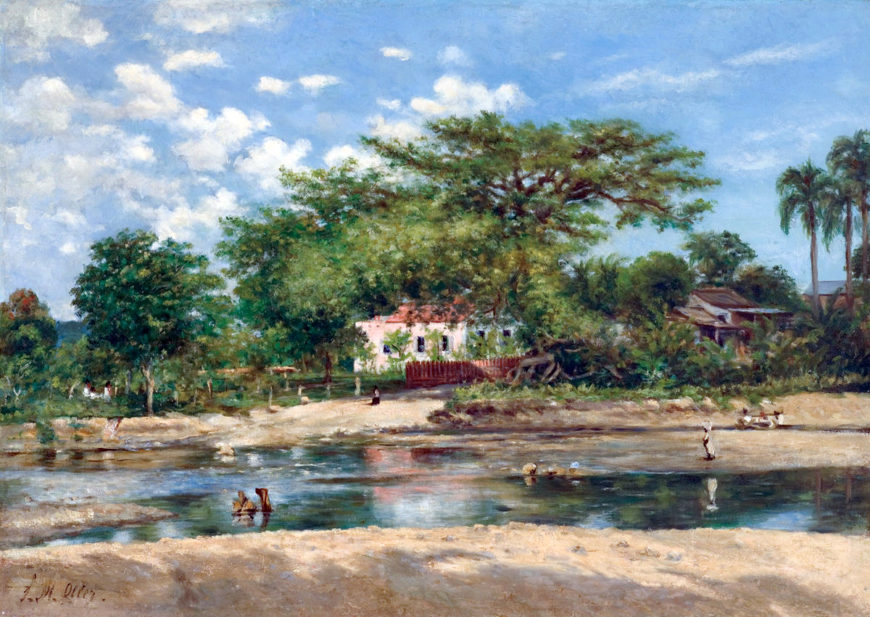 Francisco Oller y Cestero, The Old Ceiba Tree at Ponce, 1887-88, Oil on canvas, 18 1/2" x 27" in. Museo de Arte de Ponce.