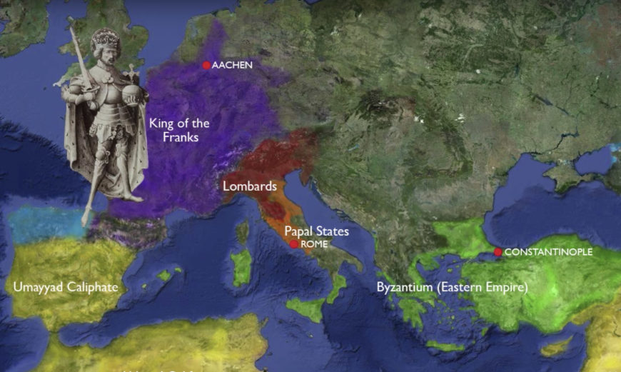 Map of Europe at the time of Charlemagne