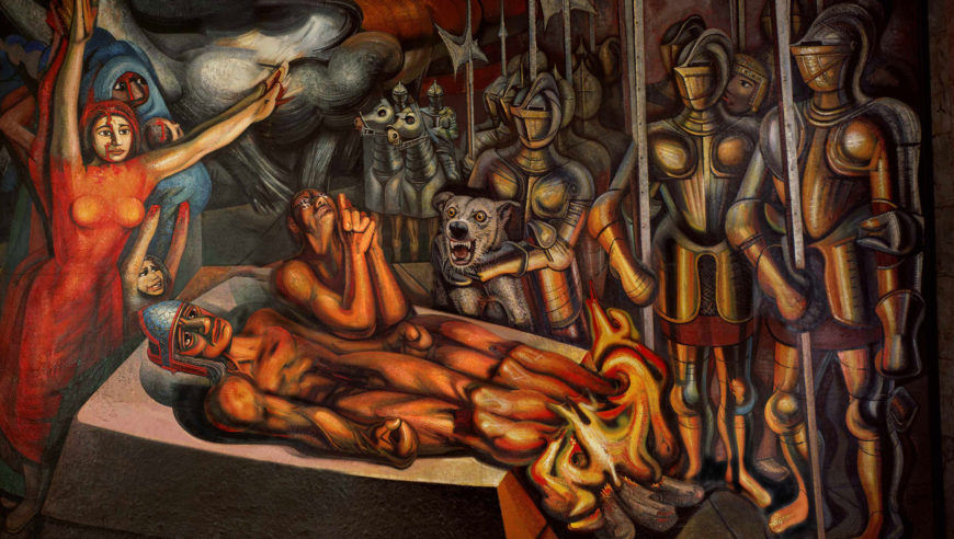 David Alfaro Siqueiros, Torment and Apotheosis of Cuauhtémoc (detail), 1950–51 (Museum of the Palace of Fine Arts)