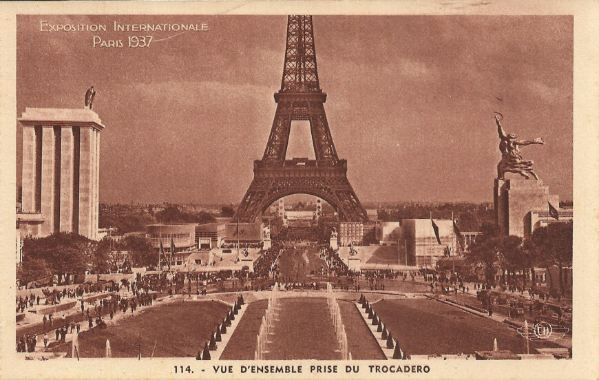 Postcard of the International Exposition, Paris, 1937 (from a series of 20 detachable cards, edited by H. Chipault)
