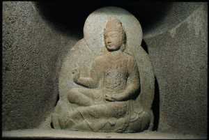 Relief sculpture of Manjushri Bodhisattva in Seokguram Grotto, Gyeongju, 751 (Unified Silla Kingdom), 106 cm high, National Treasure 24 (photo: Cultural Heritage Administration of the Republic of Korea)