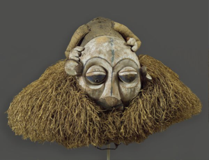 Headdress, 19th–20th century (Yaka peoples, Democratic Republic of the Congo), wood, cane, raffia, pigment, 45.1 x 61 x 54.6 cm (The Metropolitan Museum of Art, New York)