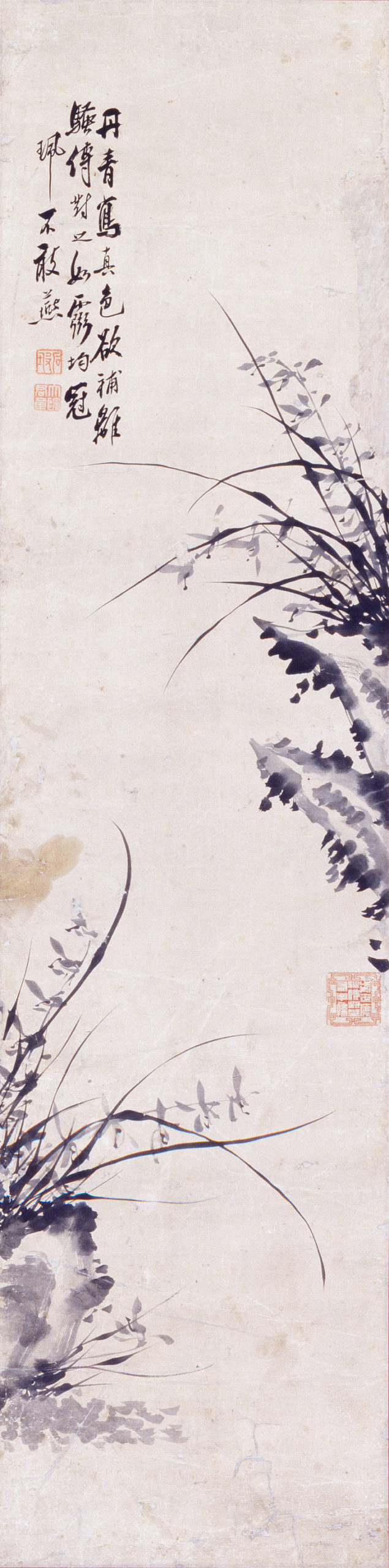Yi Haeung, Orchids, 19th century (Joseon), 172 x 30.5 cm (National Museum of Korea)