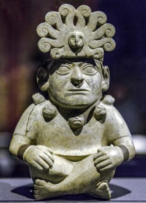 Seated figure, Moche, 525–50, ceramic, from Tomb 2, Dos Cabezas, Peru (photo: Thad Zajdowicz, CC0)
