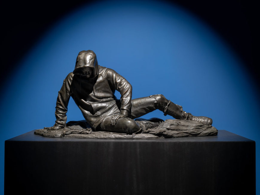 Kehinde Wiley, Dying Gaul (Roman 1st Century), 2022, bronze, 21 1/8 x 18 7/8 x 47 inches