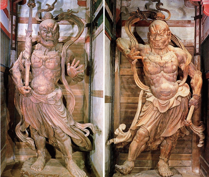 Left: Ungyō, right: Agyō, both c. 1203, Nandaimon (Great South Gate), Tōdai-ji Nara, Japan (Asahi Shimbun file photo)