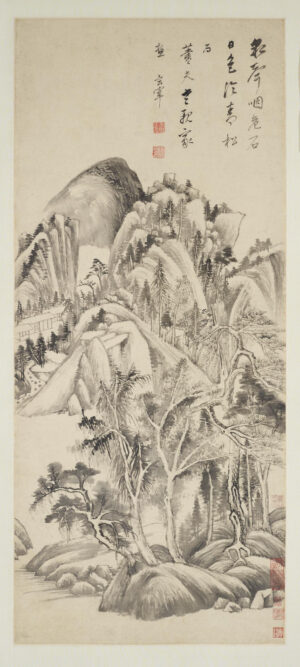 Dong Qichang 董其昌, Landscape, Ming dynasty, China, 95.5 x 41 cm (© The Trustees of the British Museum)