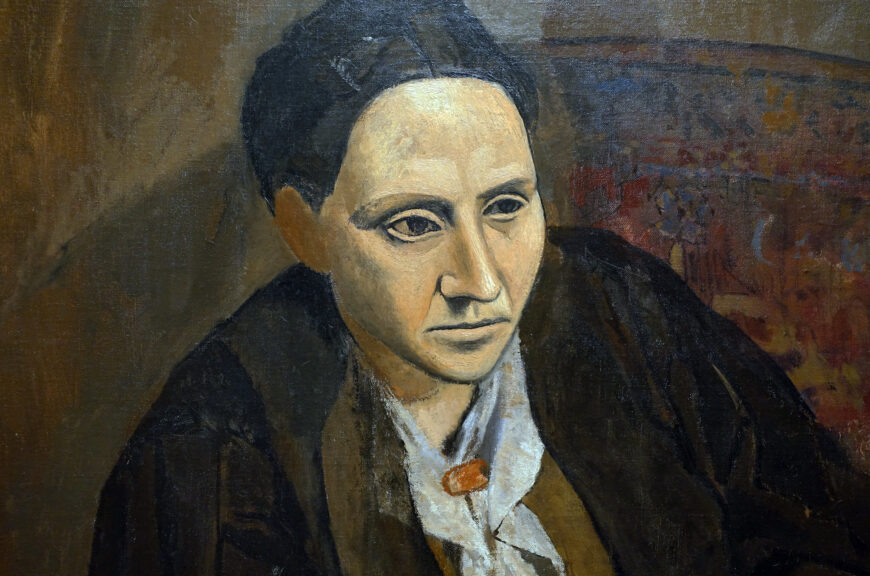 Detail, Pablo Picasso, Portrait of Gertrude Stein, 1905–06, oil on canvas, 100 x 81.3 cm (The Metropolitan Museum of Art, New York; photo: Steven Zucker, CC BY-NC-SA 2.0)